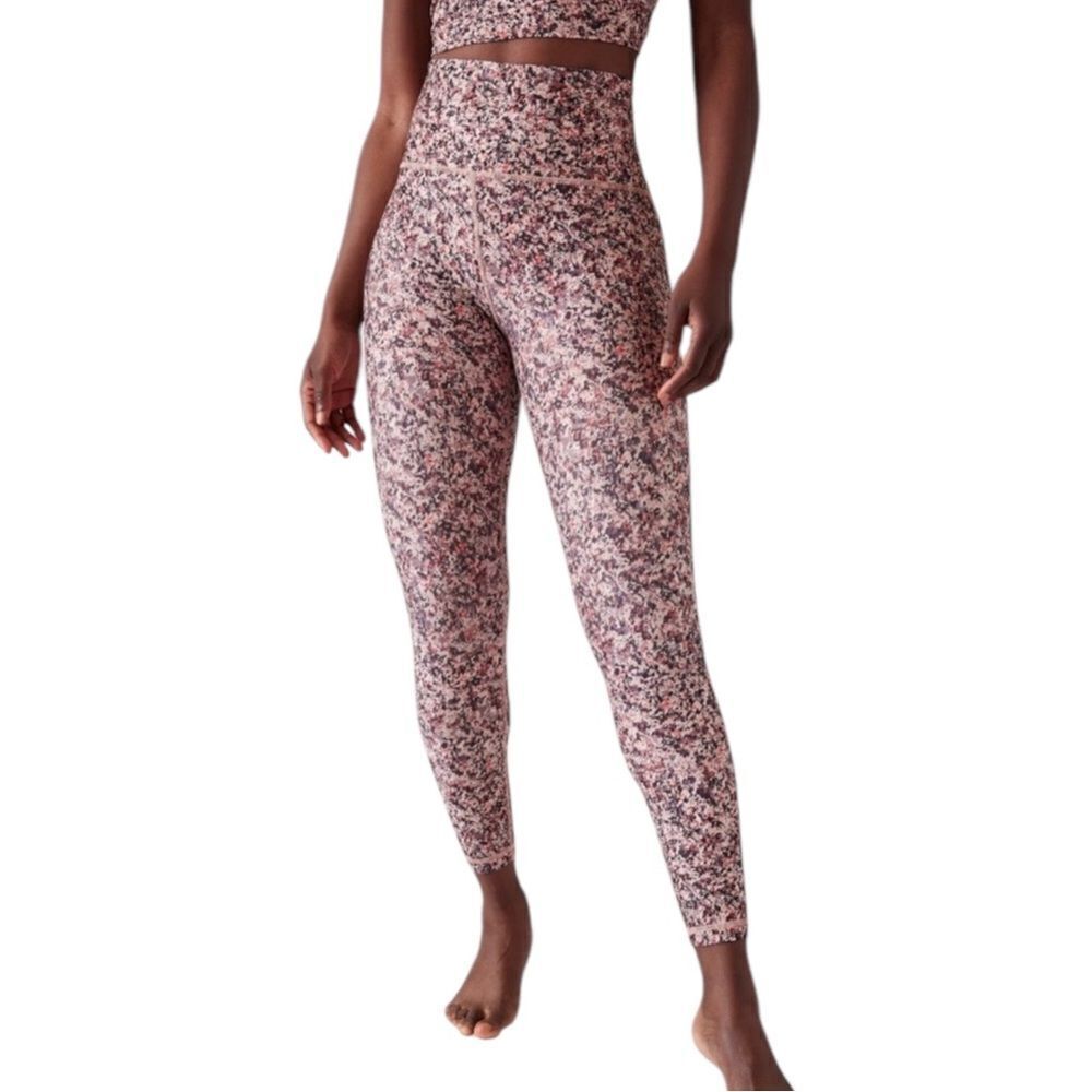 Athleta Paint Texture Sunset Elation 7/8 Tight Legging Pink XXS NWOT